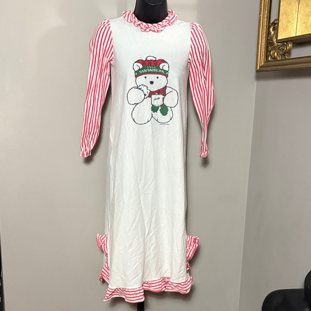 Santa Bear 1986 VINTAGE Size 10 Long Nightgown Dayton Hudson